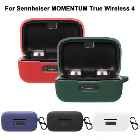 For Sennheiser MOMENTUM True Wireless 4 Case Shockproof Silicone Earphone Cover Solid Color Headphon
