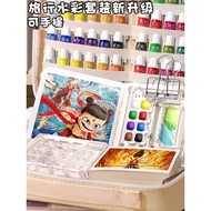 Mini Watercolor Paint Bag Travel Acrylic Small Drawing Board Portable Solid Watercolor Paint Set Sto