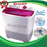 MESIN CUCI 2 Cu2 Sharp Tabung 8.5 Kg Aquamagic Kering Dan Cuci