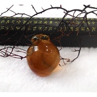 [Disk Crystal] [Shoubi Nanshan] Natural Burmese Amber Brown Red Blue Peach Carving Pendant JX-09 (29