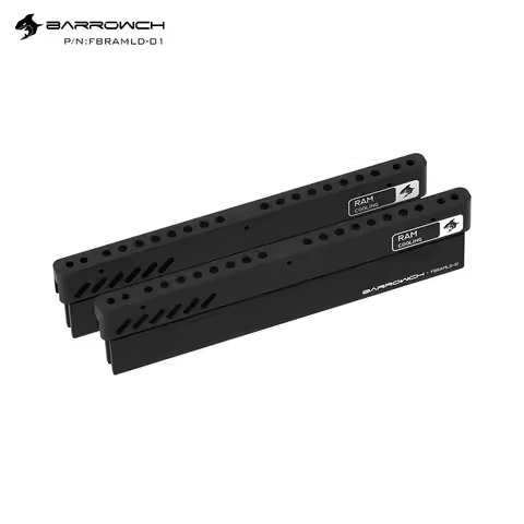 BARROWCH Full Cover DD5 Memory Aluminum Heat Sink,Black RAM Armor Vest For Air Water Cooling,Thermal