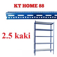 2.5 FEET 1-1/2" X 2-1/2" SLOTTED ANGLE BAR / BESI ANGLE RAK LUBANG / BESI RAK / DIY RAK
