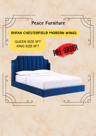 (Queen/King) VELVET Katil Divan Queen Murah Divan King Size Katil Queen Bed divan queen bed frame Chesterfield Modern