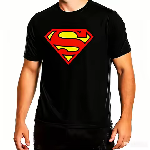 Hot Selling Fashion Classic Superman Logo T-shirt for Summer 2026, Hip-hop Street Cotton Round Neck 