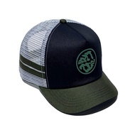 Topi Trucker lidah Pendek Topi Pria Trucker Jaring Black White Topi jaring