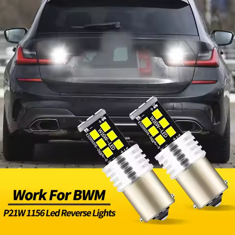 4PCS LED Reverse Lights Blubs P21W BA15S 1156 For BMW 3-Series E46 E90 F30 F80 Compact E36 E46 Gran 