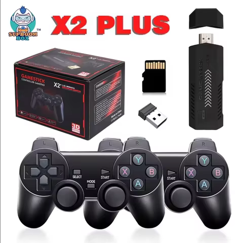 X2 Plus 128G 30000 Games 4K Game Stick 3D HD Retro Video Game Console Wireless Controller TV 50 Emul