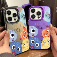 Graffiti Plush Colored Monster Phone Case Compatible for IPhone 11 12 13 14 15 Pro Max Xr X XsMax 7/8 Plus Se2020 Lens Protector Shockproof Hard Silicone TPU Back Cover