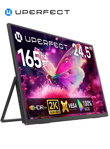 UPERFECT 24.5' 165Hz 2K Wall Mounted Computer Monitor 1440P 100% SRGB FreeSync IPS HDR Desktop Gamin