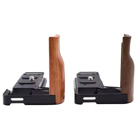 Camera Cage ZV-E10 II Cold Shoe Mount Wooden Handle Grip Quick Release L Plate For Sony ZVE10II Vide