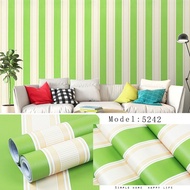 HIJAU Green Striped Wallpaper Size 8m to/ 10m x 45cm