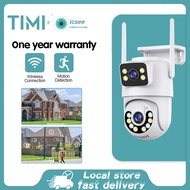 TIMI icsee, dual lens outdoor CCTV camera WIFI, 360 PTZ, CCTV wireless home connection phone, high-definition 8.0MP, Sports tracking，Full color night vision