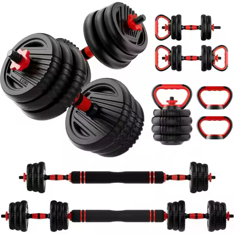 Adjustable Dumbbell Set,20LB(10LB Pair) Free Weight Set with Connector, 4 in1 Dumbbells Set Used as 