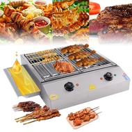 Double electric grill for meat skewers, rice paper grill, industrial seafood