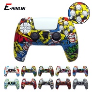Housing Shell Case Protect Silicone Gamepad Console Watercolor Joystick Cover Soft  Skin Compatible For Sony Playstation 5 PS5