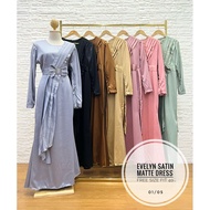 Evelyn Satin Matte Long Dress