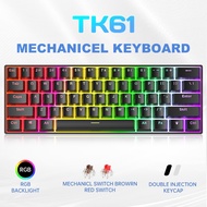 TK61 Russian Wired Gaming Mechanical Keyboard RGB Customized Hot Swap Red Switch Brown Switch Gaming