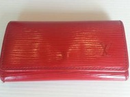 Louis Vuitton EPI水波紋 LV 四孔 鑰匙包 ㊣紅色~二手☆真品↘賣場有chanel BV