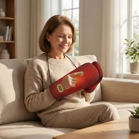 Electric Heated Glove Vibration Massager 3 Adjustable Temperature Hot Compress Hand Muff for Hands &