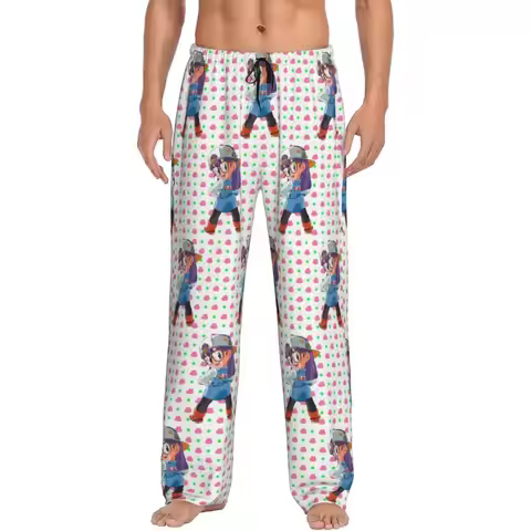 Custom Printed Dr S-Slump Arale Norimaki Pajama Pants Men Manga Sleep Sleepwear Bottoms with Pockets