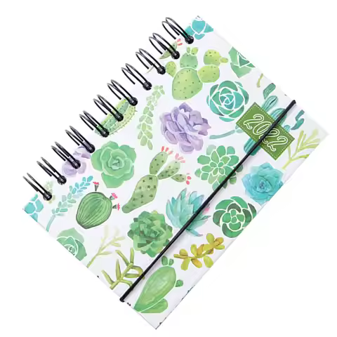 Portable 2022 Notebook,165 Sheets Flowers Schedule Book,Writing Pads,Daily Monthly Yearly Agenda Dia