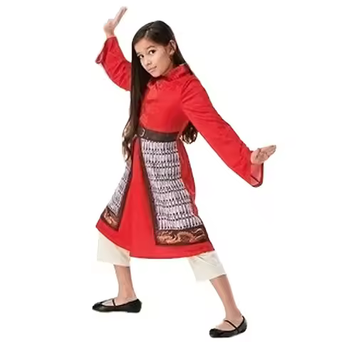 Movie Hua Mulan Dress for girls Cosplay Costumes Chinese Heroine Movie Halloween Kids Party Fancy Dr