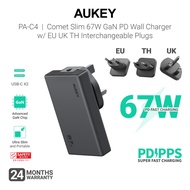 Aukey PA-C4 Comet Slim 67W GaN PD Wall Charger w/ EU UK TH Interchangeable Plugs (24 Months Warranty