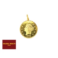 🎊916 Gold Coin Pendant Loket Syiling Emas 916 黃金钱币吊坠