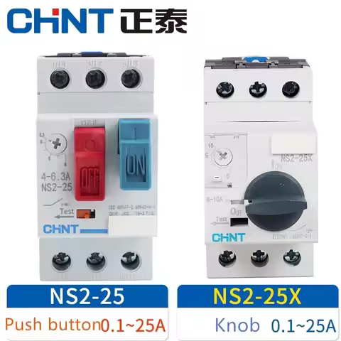 CHINT Motor Protector Engine Protection Device NS2-25 NS2-25X Knob Button Tpye NS2-32 1.6-2.5A 2.5-4
