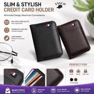 ANVCO Dompet Pria Portabel RFID Multi-Fungsi dengan 9 Slot Kad ID Uang & Koin Pelindung Anti-Pencuri