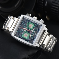 2024 AliExpress popular mens square 6-pin full-function quartz watch two-color strap watch