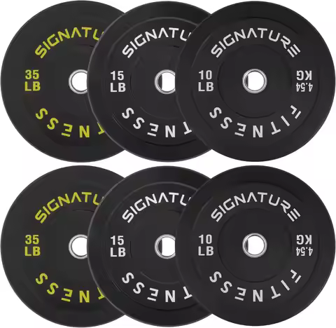2" Bumper Plate Weight Plates With Steel Hub, 120-Pound Set, 10LB, 15LB, 35LB