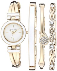 Anne Klein Womens Bangle Watch and Premium Crystal Accented Bracelet Set