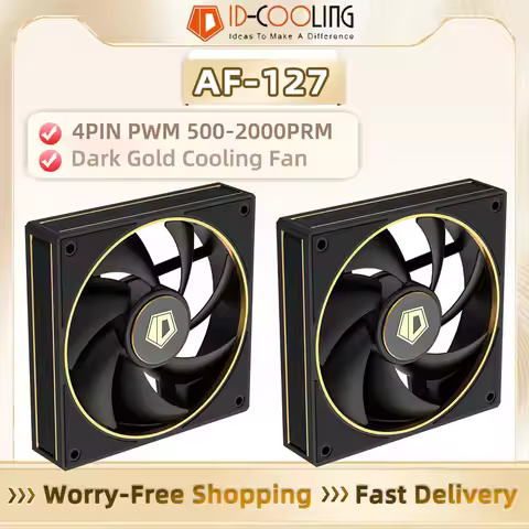 ID-COOLING AF-127 120mm PWM FDB Bearing High-Airflow 500-2000RPM Silent Case Fan with Daisy Chain Su