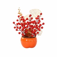 [tenlzsp0bc] Year of the Horse 2026 Persimmon Ornament, Auspicious Fruit, New Year Table Decor