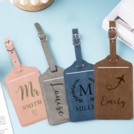 Free Custom Leather Luggage Tag Soft Suitcase Checked Information Tag Backpack Tags Boarding Pass