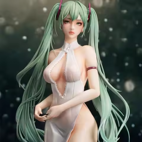 Hatsune Miku Gk Green Hair Princess Anime Figurine Beautiful Girl Statue Desktop Decor Home Decorati