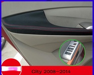 ขาย Cod สำหรับ Honda City 4ชิ้นแผงประตูหนังที่เท้าแขนภายในรถ Accessories2008 2009 2010 2011 2012 201