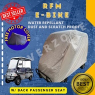 RFM E-BIKE WITH BACK PASSENGER SEAT COVER HIGH QUALITY WATER REPELLANT AND DUST PROOF BUILT IN BAG