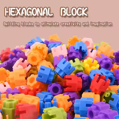 Hexagonal Building Blocks Large Particles Building Blocks Toys Assembling Splicing And Creative Buil