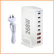 Fast Charging Block 8 Ports Fast Charge Station 268W Fast USB C Charger for Home Office Travel Phone