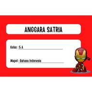 Sticker Stiker Label Nama Untuk Buku Tulis Custom Nama Anak Laki Laki