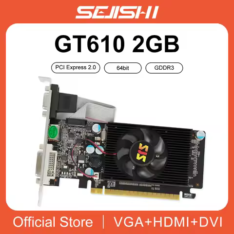 SJS Video Card GeForce GT610 Display Vga Cards 2GB DDR3 64Bit Graphics Cards For NVIDIA Game PC GT 6