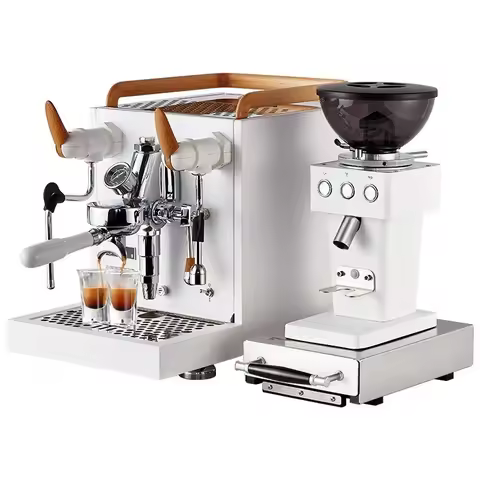 Italian Style E61 Espresso Machine with Coffee Grinder Professional Semi-Auto Coffee Maker Wood Hand