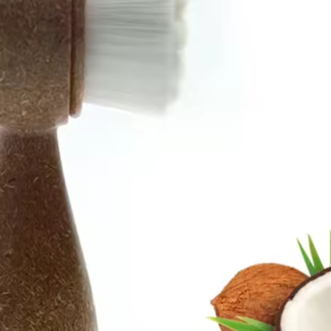 Coconut Shred Handle Facial Brush Double Sided Facial Cleanser Blackhead Removing Pore Cleaner Exfol