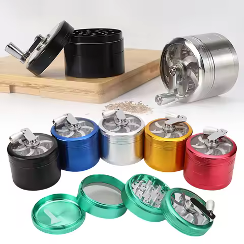 2.5inch Large Handle Herb Grinder Manual Spice Pepper Mill Salt Mortar Raw Grass Tobacco Grinder Smo