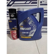 Mannol 7510 FAVORIT 15W50 Semi Synthetic Foc Engine Flush &amp; SCT Oil Filter