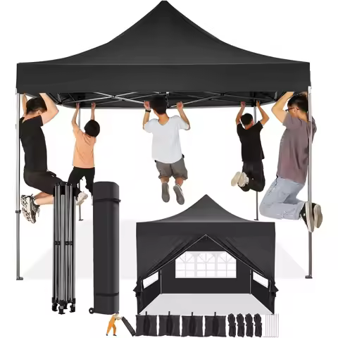 10x10 Pop Up Canopy Tent 10x10 Canopy with 4 Sidewalls Waterproof Heavy Duty Commercial Canopy Tent
