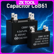 ZKT CBB61 Fan Capacitor Motor Capacitor Aircond Capacitor 1UF 1.2UF 1.5UF 2UF 3UF 3.5UF 4UF 4.5UF 5U