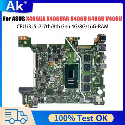 X406UA with i5 i7-8th Gen CPU 4GB/8GB-RAM Mainboard For ASUS VivoBook S406 S406U V406U X406U X406UA 